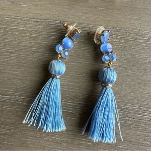 kate spade “The Swing of Things” Blue Tassel Earrings